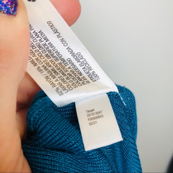 Victor Glemaud x Target High Rise Flare Sweater Pants Small Teal Pull On NEW SM - Picture 8 of 9